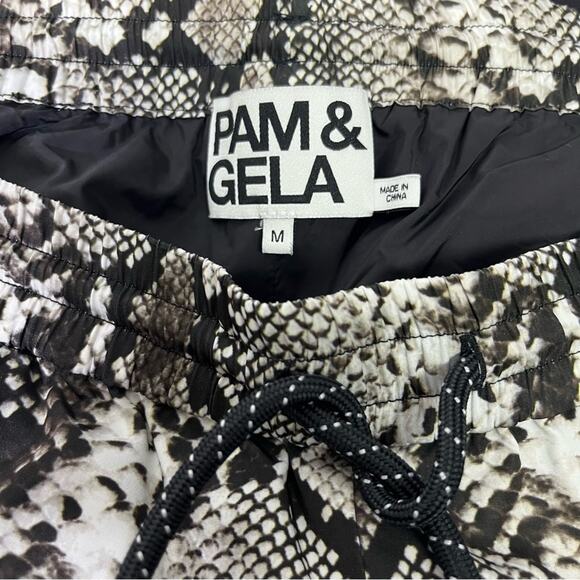 Pam & Gela Dolphin Athletic Shorts with Snakeskin Print Medium EUC - Picture 3 of 8